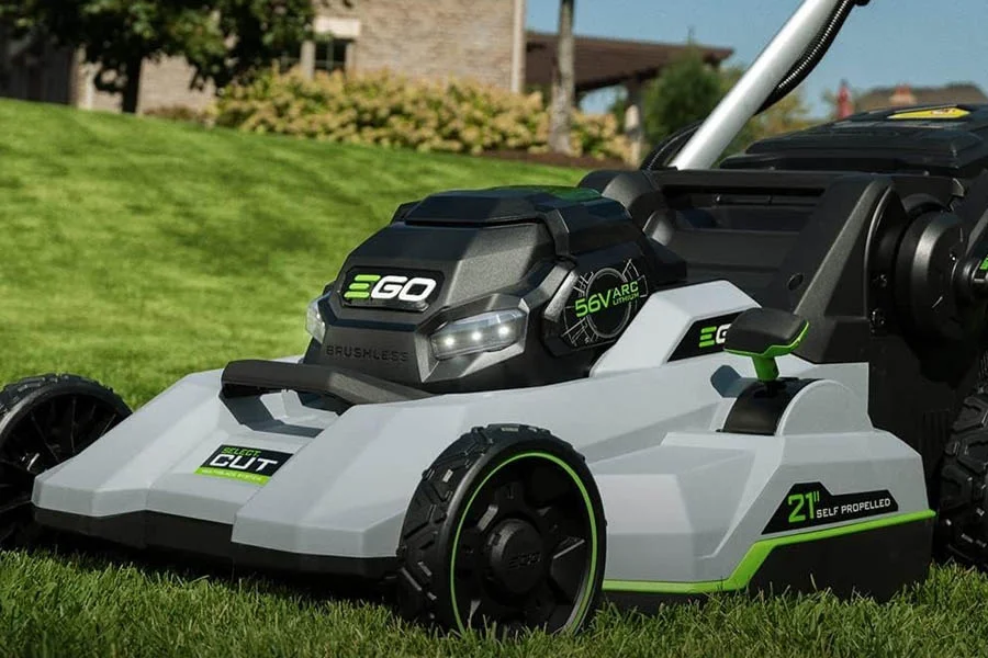 electric lawn mower with bag